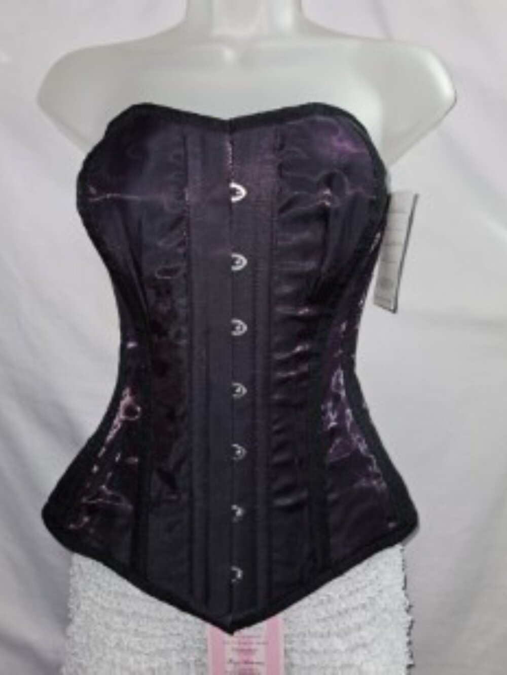 NEW S/22" Iridescent Purple Silk Top Quality tight lacing steel boned Corset